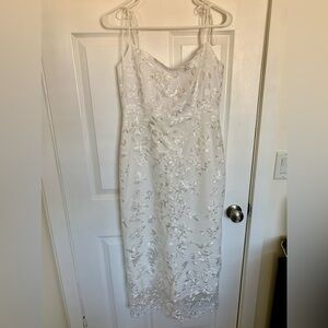 Park &  Fifth White Lace Madison Dress In Elodie Lace Sz Medium